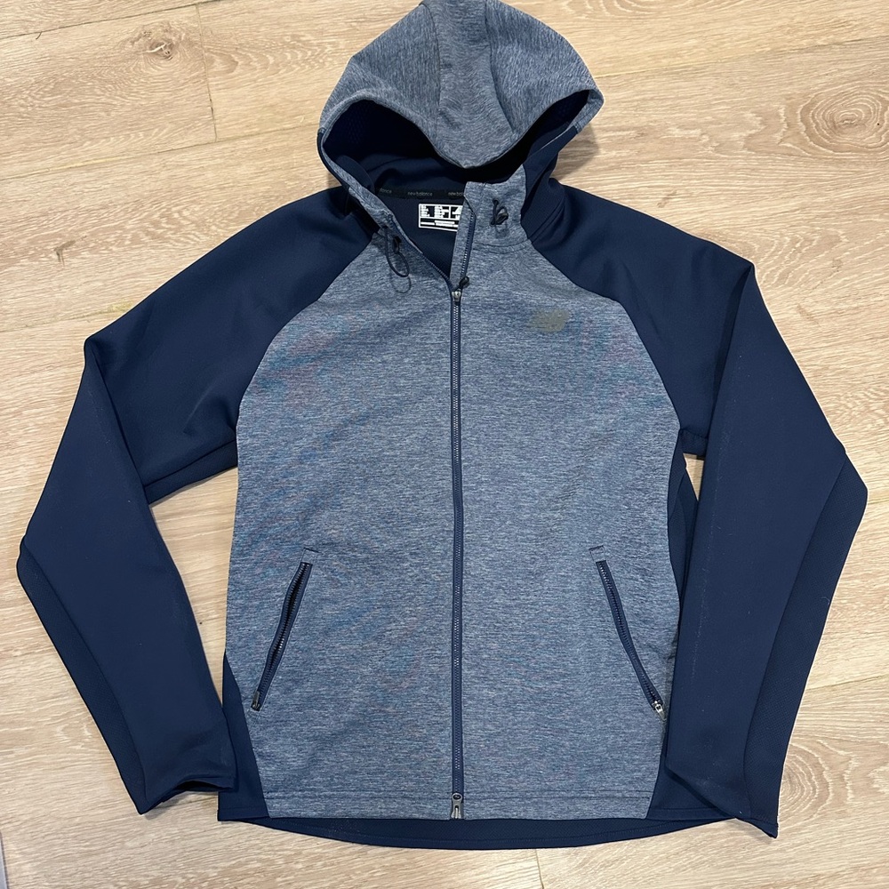 New Balance Men's Gray and Navy Hooded Jacket